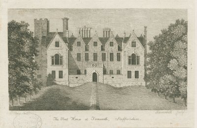 Tamworth - The Moat House: engraving, nd [1762-1802] (impressão) de Stebbing Shaw
