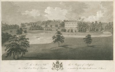 Trentham Hall: gravura, nd [c 1794] (impressão) de Stebbing Shaw