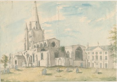 Igreja Uttoxeter [Antiga]: pintura em aquarela, nd [1794] de Stebbing Shaw