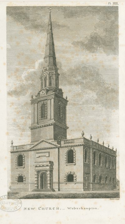 Wolverhampton - Igreja de São João: gravura, sd [c 1798] de Stebbing Shaw