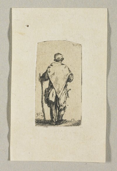 Homem em Pé Vestindo um Pano Branco de Stefan Juliusz Norblin de la Gourdaine