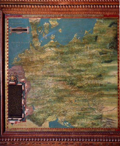 Germany Card made by Stefano Bonsignori (? -1589) Cosmógrafo e pintor italiano. Por volta de 1581. Florença, Palazzo Vecchio, Sala del Mappamondo de Stefano Buonsignori