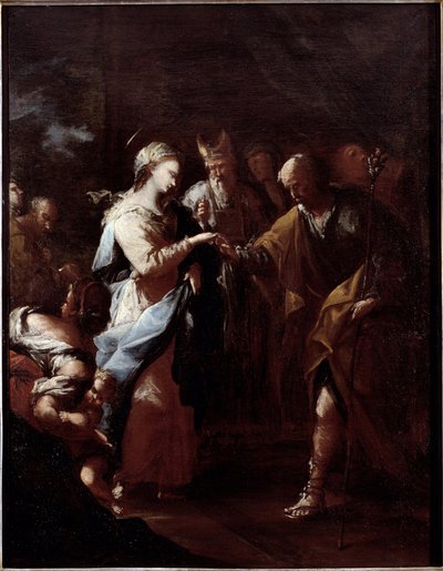 O Casamento da Virgem (óleo sobre tela de Stefano Magnasco