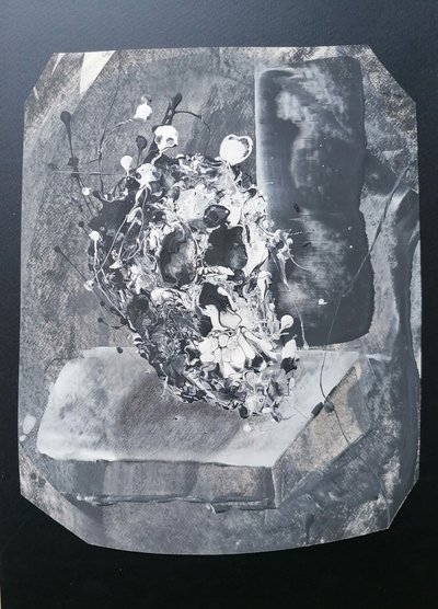 Natureza-morta abstrata com caveira de Stefano Mazzolini