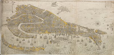 Desenho real e real da citação incluída de Venetia. Panorama de Veneza, 1676. de Stefano Scolari