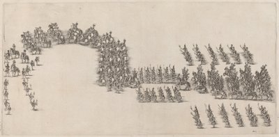 Uma procissão de sessenta cavaleiros e portadores de tocha, 1652. de Stefano della Bella
