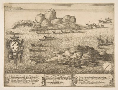 Captura de duas galeras em Byserta, 1628. de Stefano della Bella