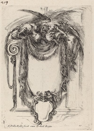 Cartouche suspenso de cadáveres de Stefano della Bella