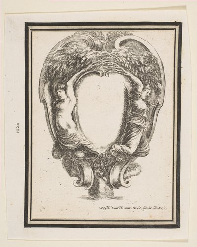 Cartela com pato e ninfas, 1647. de Stefano della Bella