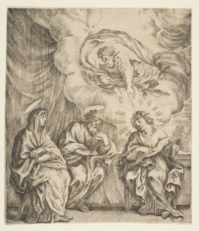 Menino Jesus Explicando as Escrituras a Sua Mãe e São José, ca. 1627 de Stefano della Bella
