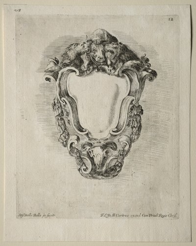 Coleção de vários caprichos e novos desenhos de cartelas e ornamentos: no 12. de Stefano della Bella