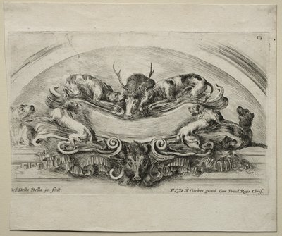 Coleção de vários caprichos e novos desenhos de cartelas e ornamentos: no 13. de Stefano della Bella