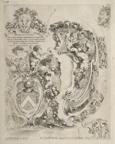 Coleção de vários caprichos e novos desenhos de cartelas e ornamentos: No. 2. de Stefano della Bella