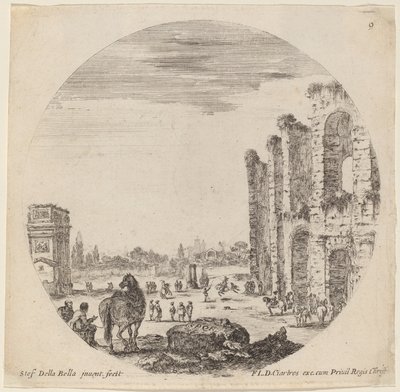 Coliseu e Arco de Constantino de Stefano della Bella