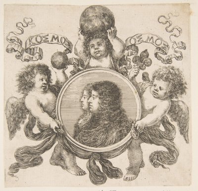 Cosimo de Médici, príncipe da Toscana, e sua esposa, Marguerite Louise d&39;Orleans, 1661. de Stefano della Bella