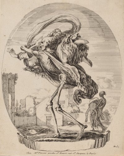 Morte carregando uma mulher, provavelmente 1648. de Stefano della Bella