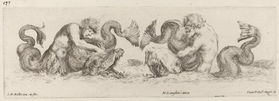 Golfinhos e Tritões, provavelmente 1648. de Stefano della Bella