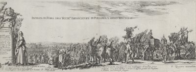 Entrada do embaixador polonês em Roma, 1633. de Stefano della Bella
