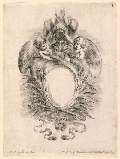Escudo, nº. 5 de "Coleção de vários caprichos e nove invenções de pastas e enfeites" de Stefano della Bella