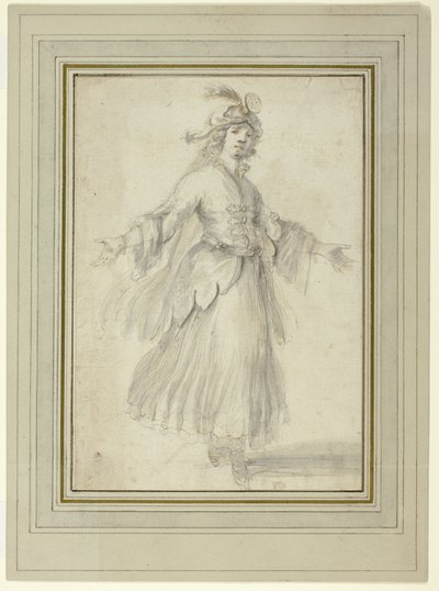 Dançarina em um traje exótico de Stefano della Bella