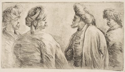 Quatro turcos, de meio-corpo de Stefano della Bella
