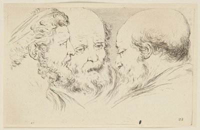 Estudos de cabeças (Colecção de diversas peças para a arte do retrato, 24) de Stefano della Bella