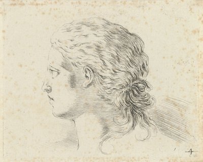 Cabeça de mulher, de perfil para a esquerda de Stefano della Bella