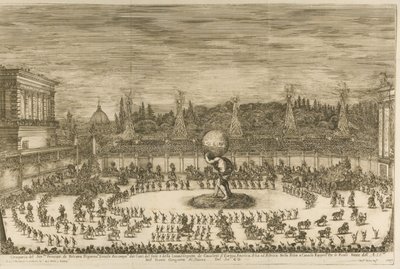 O mundo da celebração, um balé a cavalo por ocasião do casamento de Cosimo de Medici com M de Stefano della Bella