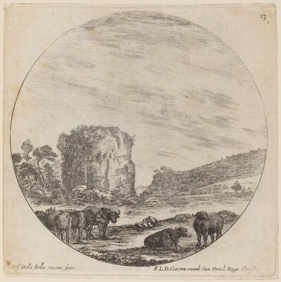 Paisagem com ruínas antigas de Stefano della Bella