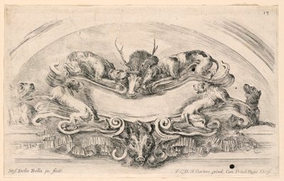 Lunette com Escudos, No. 13 de "Coleção de vários caprichos e nove invenções de pastas e enfeites" de Stefano della Bella