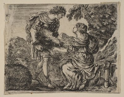 Meleager e Atalanta, de Game of Mythology Jeu de la Mythologie, 1644. de Stefano della Bella