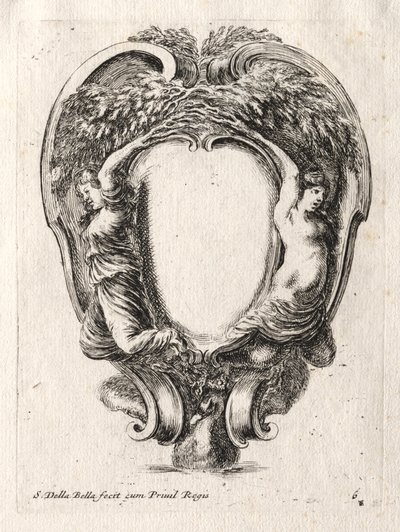 Novo modelo para uma cartela, 1647. de Stefano della Bella
