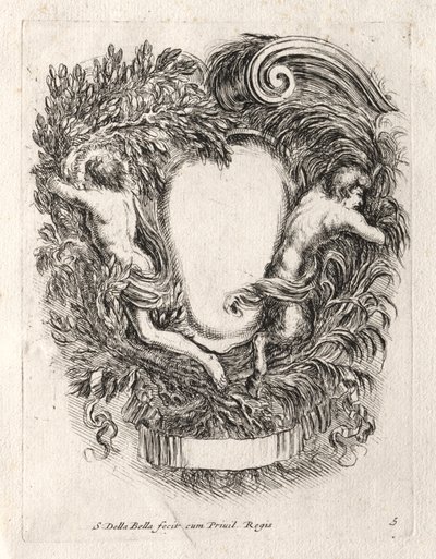 Novo modelo para uma cartela, 1647. de Stefano della Bella