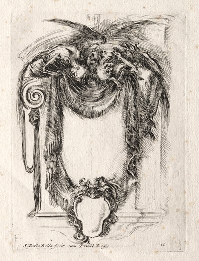 Novo modelo para uma cartela, 1647. de Stefano della Bella