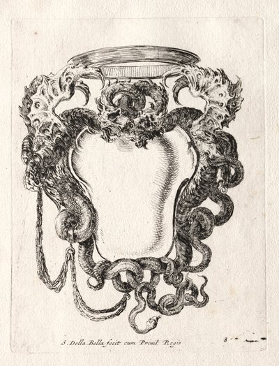 Novo modelo para uma cartela, 1647. de Stefano della Bella