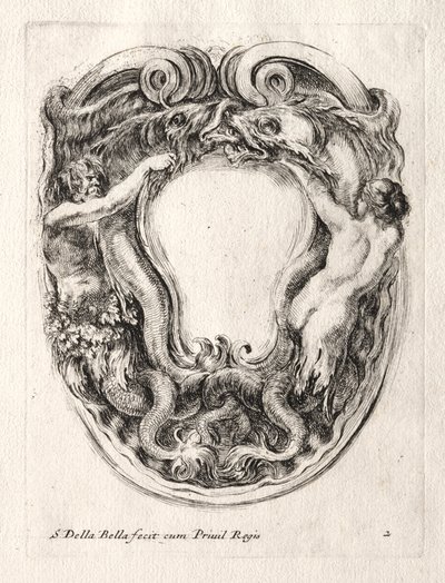Novo modelo para uma cartela, 1647. de Stefano della Bella