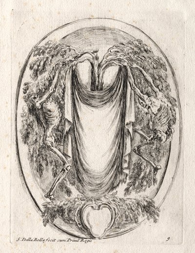 Novo modelo para uma cartela, 1647. de Stefano della Bella