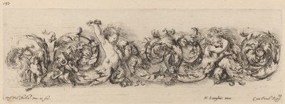 Friso Ornamental com Crianças e Cães, provavelmente 1648. de Stefano della Bella