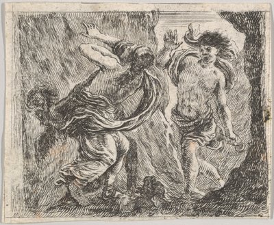 Orfeu e Eurídice, do Jogo da Mitologia Jeu de la Mythologie, 1644. de Stefano della Bella