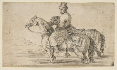 Tratador polaco a dar banho a cavalos de Stefano della Bella
