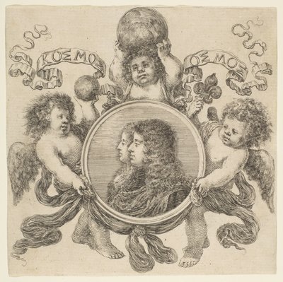 Retrato de Cosimo de Médici e Marguerite Louise dOrleans, sua esposa, 1661. de Stefano della Bella