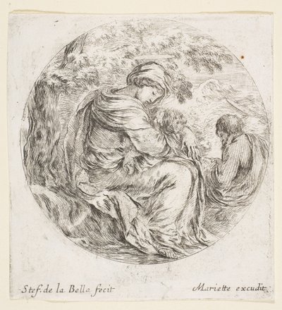 Descanse na fuga para o Egito, ca. 1641 de Stefano della Bella