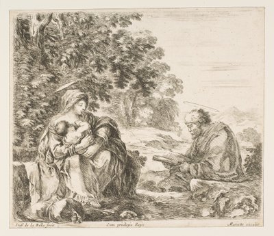 Descanse na fuga para o Egito, ca. 1649 de Stefano della Bella