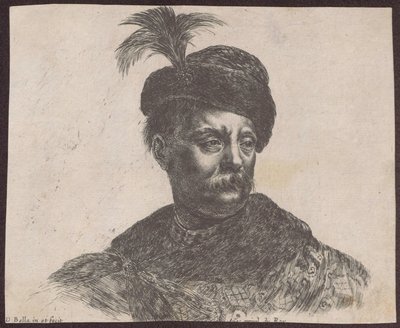 Estudo de um nobre polaco retratado num busto, da série «Principii del disegno» de Stefano della Bella