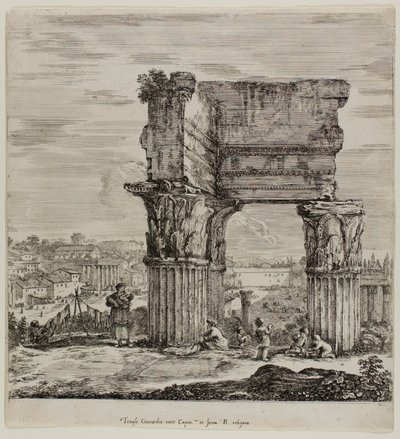 Templo da Concórdia e o Fórum Romano de Stefano della Bella