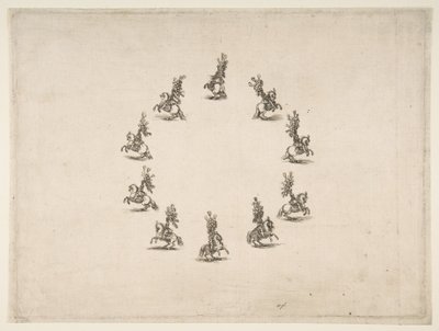 Dez Cavaliers que formam um círculo, 1652. de Stefano della Bella