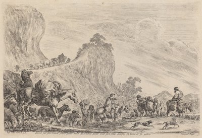 A partida de Jacó para o Egito, provavelmente 1647. de Stefano della Bella