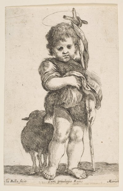 O infante São João Batista segurando seu manto, ca. 1649 de Stefano della Bella