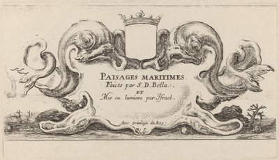 Página de título para "Paysages marítimos" de Stefano della Bella