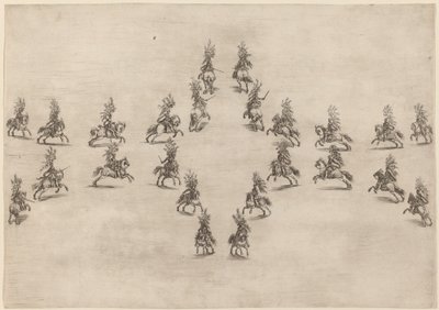 Vinte e quatro Cavaliers em um Oval de Stefano della Bella